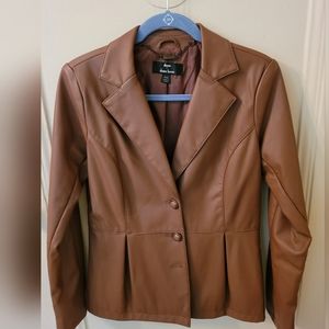 Dennis by Dennis Basso Faux Leather Tan Jacket